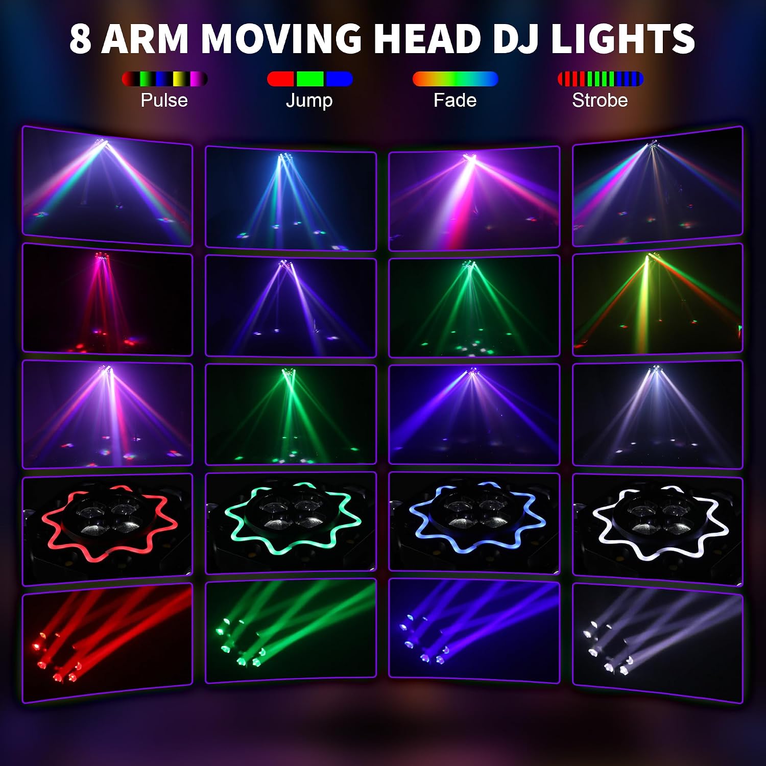 200W 디스코 파티 조명 8암 무빙 헤드 DJ 조명  - Audio Music Dj 리뷰 및 가격